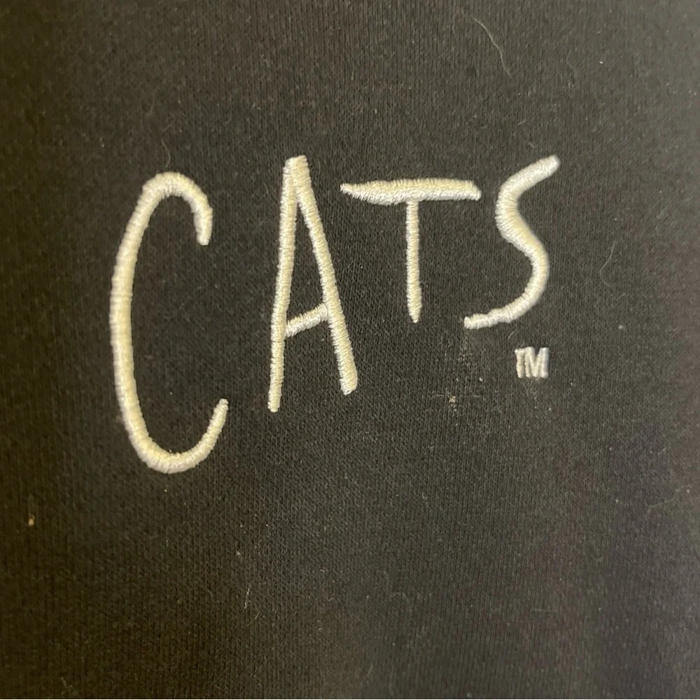 CATS Musical Official Zip Up Hoodie Size Medium Adult With Cat Ears Hood 1981 - Picture 2 of 7